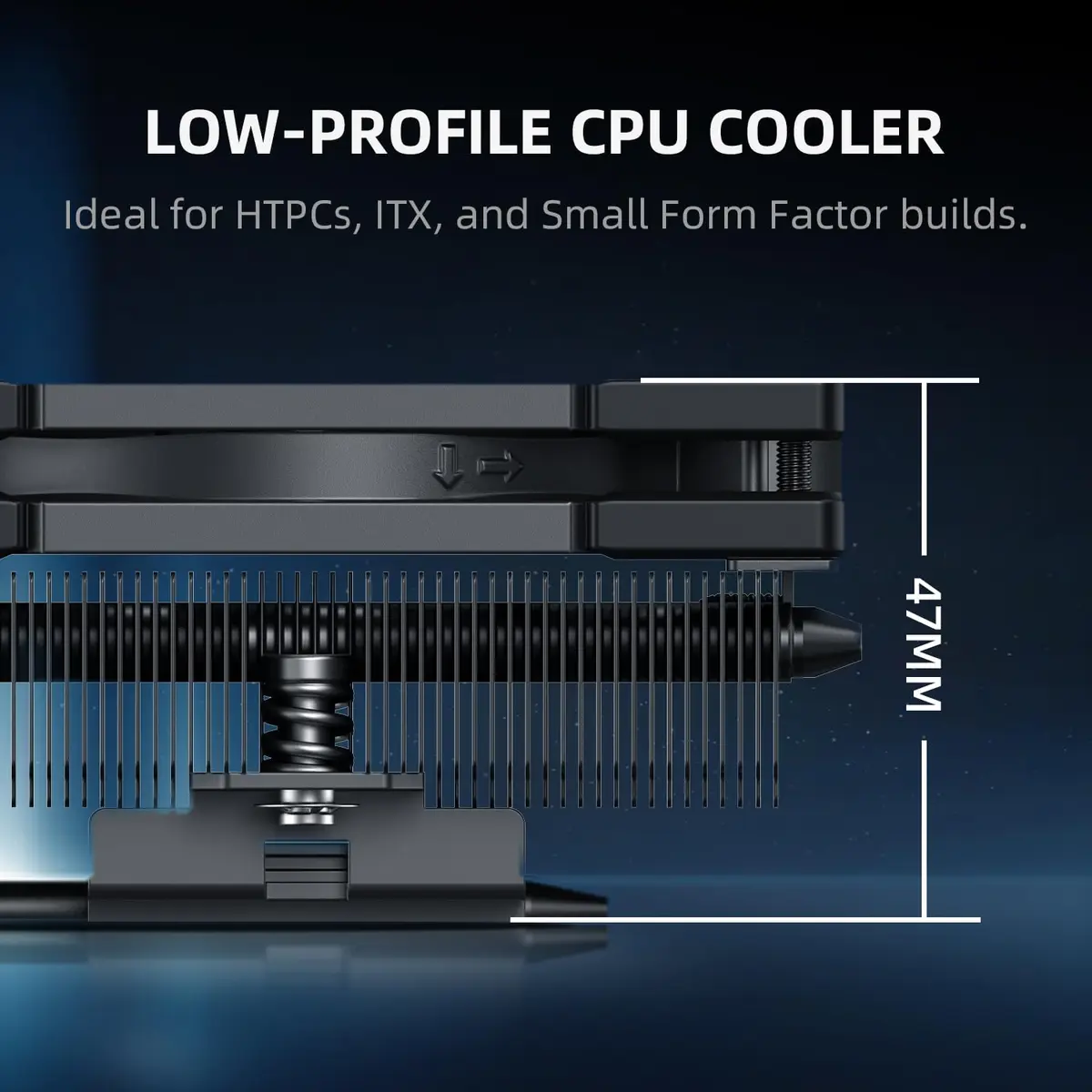 ID-COOLING IS-40-XT Black 47mm Low Profile CPU Cooler | 4 Heatpipes, Support Intel & AMD Sockets - view 3