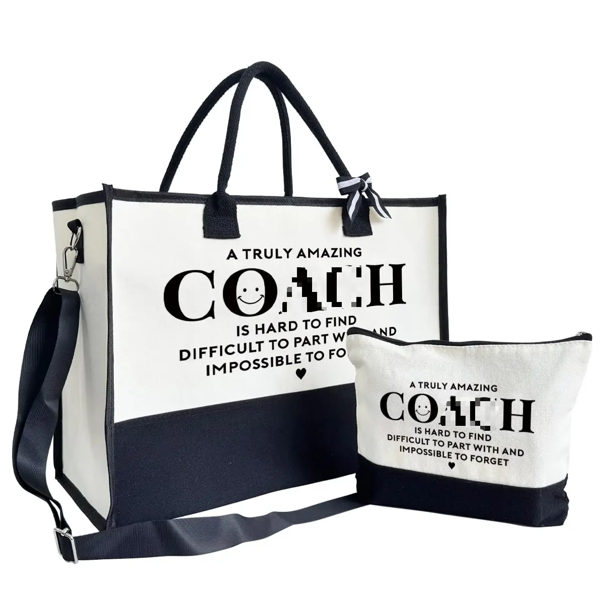 SUSZDOU Canvas Tote Bag for Women with Zipper Closure | Large Capacity, Waterproof, Reusable, Gift-Ready (17x12.6x7.9 inch) - main product image
