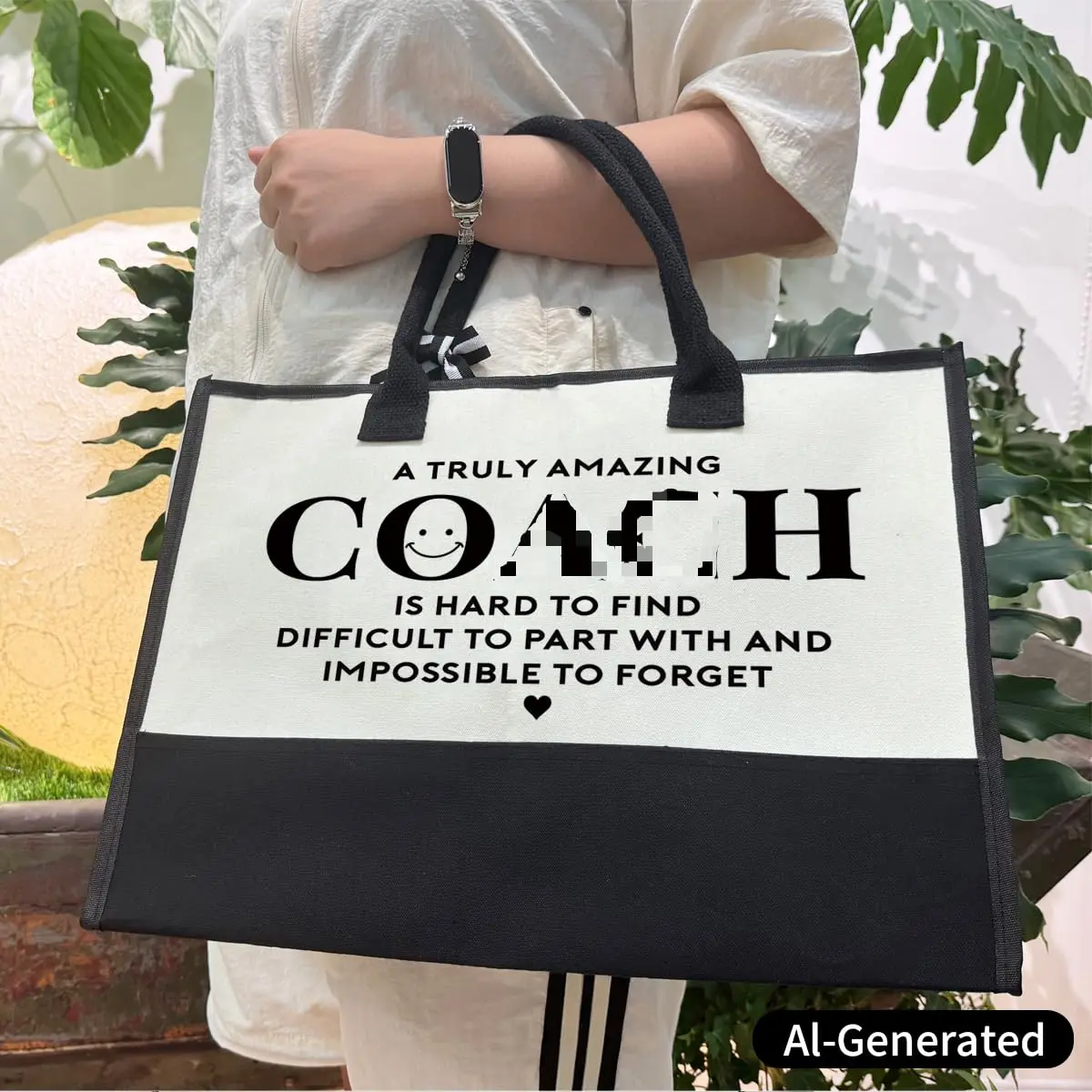 SUSZDOU Canvas Tote Bag for Women with Zipper Closure | Large Capacity, Waterproof, Reusable, Gift-Ready (17x12.6x7.9 inch) - view 2