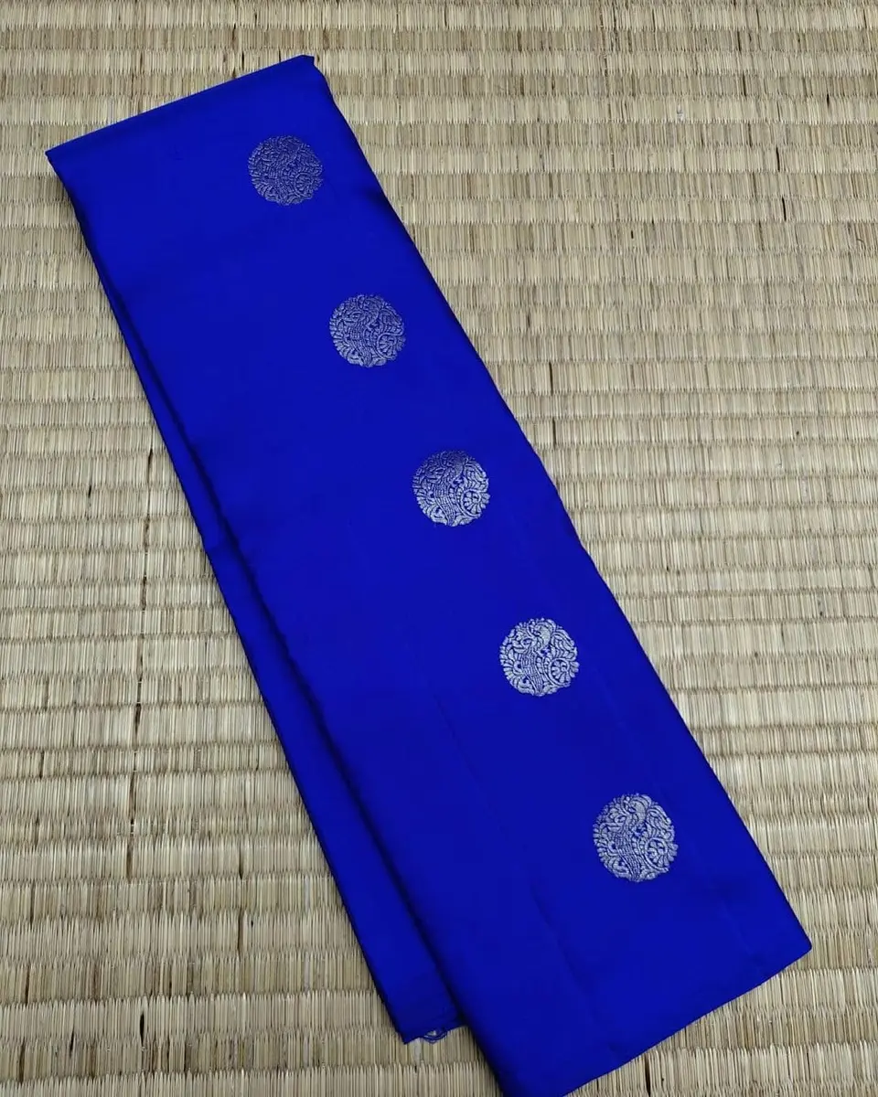 Avantika Fashion Women's Kanjivaram Soft Semi Silk Banarasi Saree With Blouse Piece, Royal Blue | Jacquard Woven Stylish Sari - view 2
