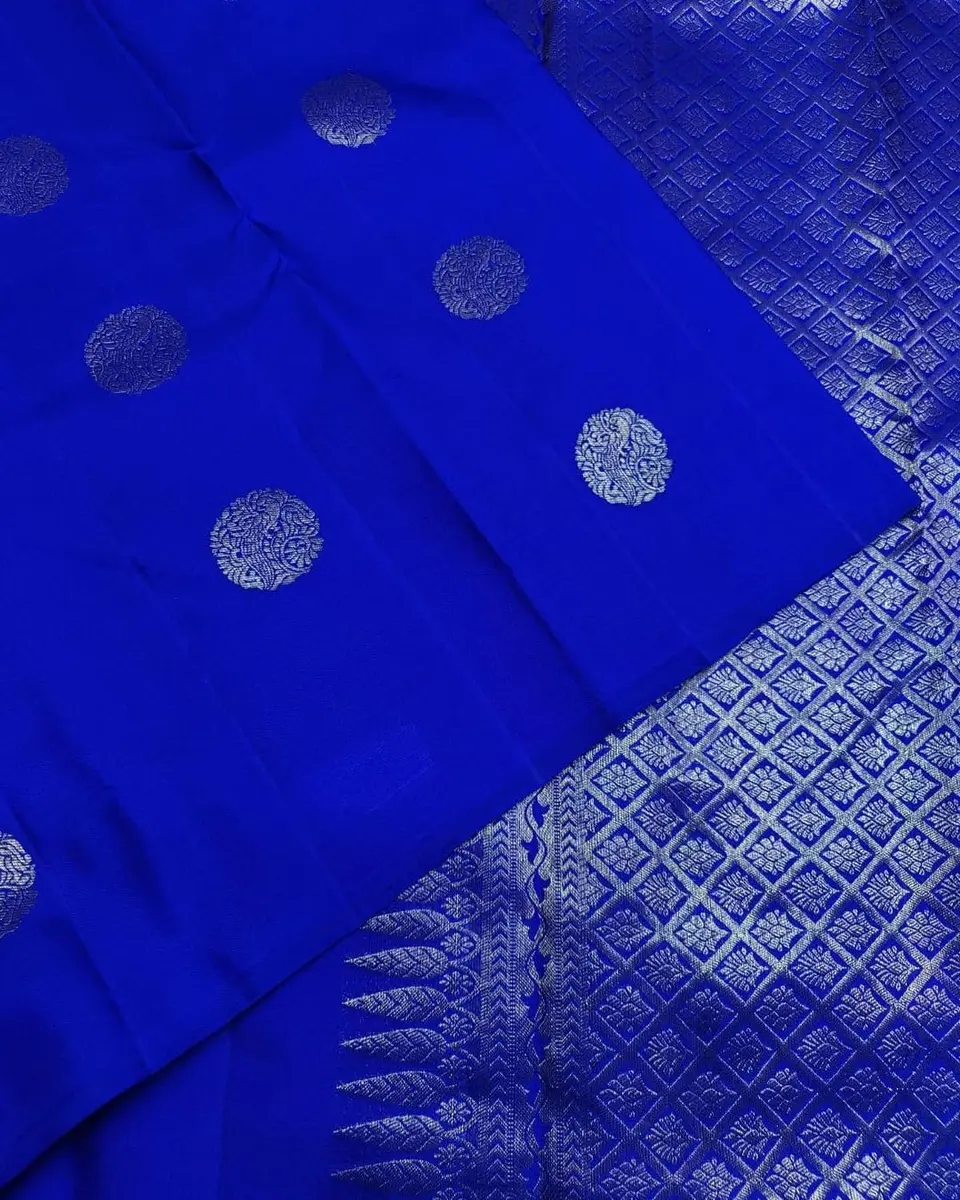 Avantika Fashion Women's Kanjivaram Soft Semi Silk Banarasi Saree With Blouse Piece, Royal Blue | Jacquard Woven Stylish Sari - view 3