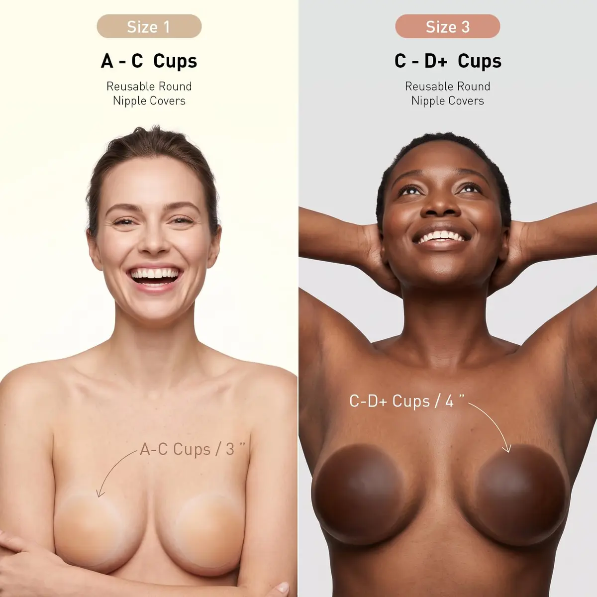 ATTLADY Nipple Covers 4 Pairs Silicone Reusable No Show | Hypoallergenic, Waterproof & Discreet - view 5