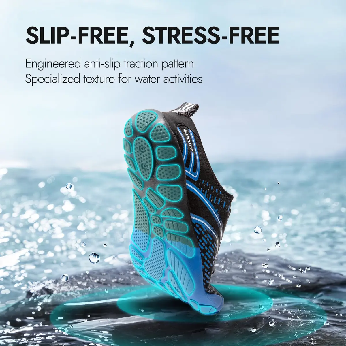 ATHMILE Water Shoes for Women Men Beach Swim Pool Quick Dry | Anti-slip Toe Cap - view 4