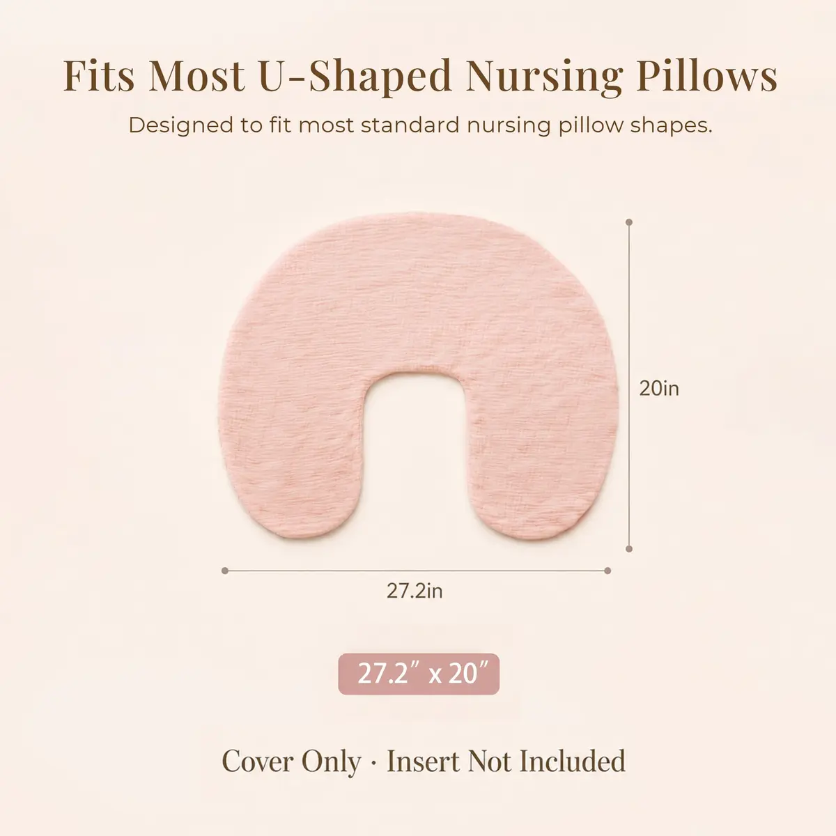 Konssy 2-Pack Muslin Nursing Pillow Covers, Floral Soft Slipcover for Baby | 25" x 18" | 100% Cotton, Zipper - view 4
