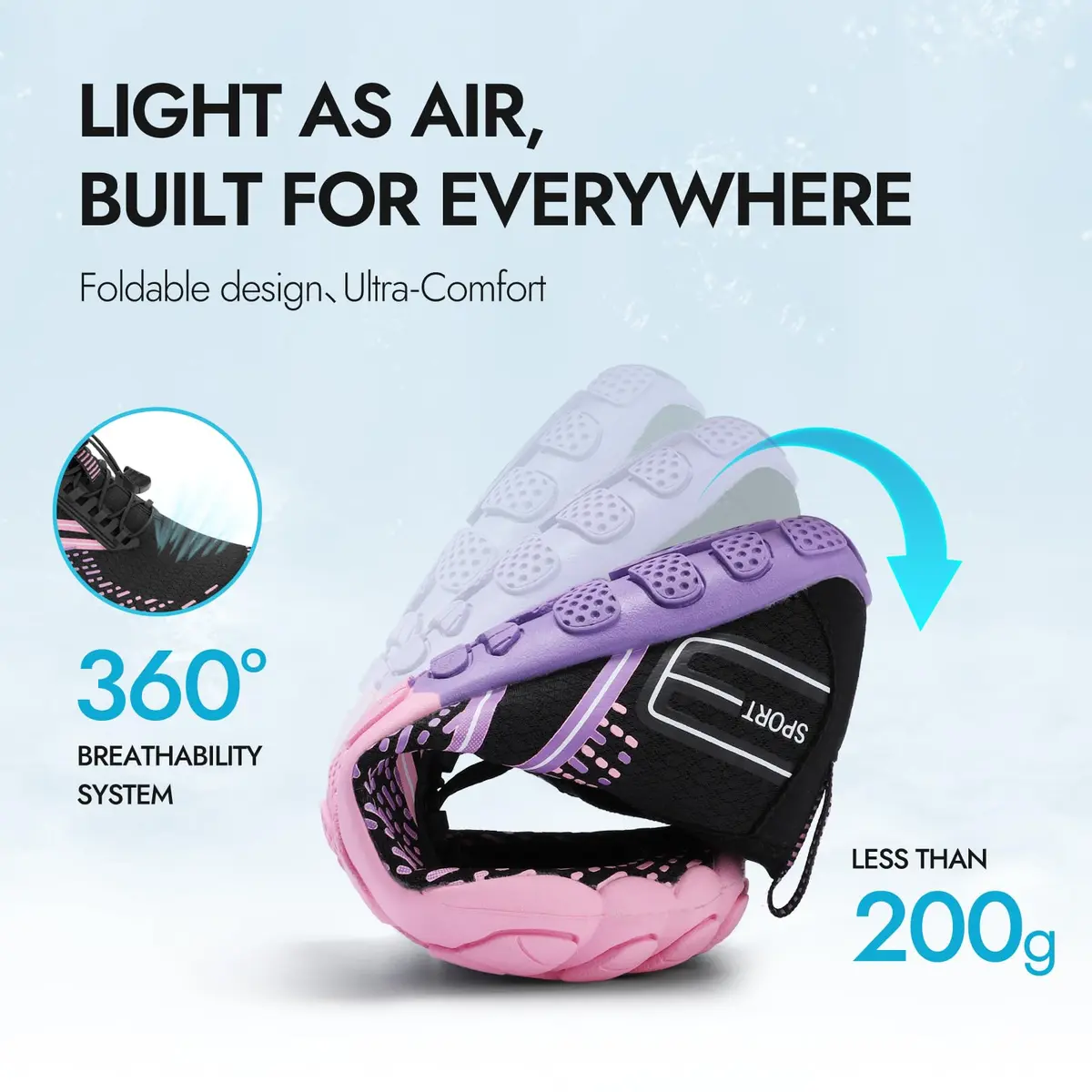 ATHMILE Barefoot Water Shoes for Women & Men | 6 Women/4.5 Men (US) Pink - view 5