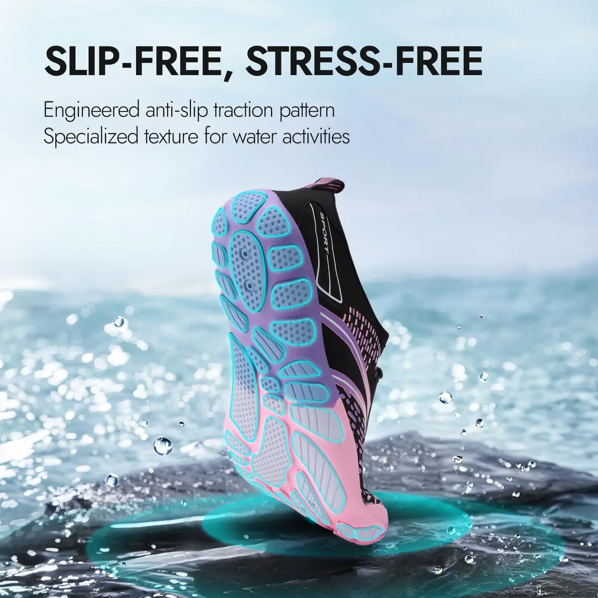 ATHMILE Barefoot Water Shoes for Women & Men | 6 Women/4.5 Men (US) Pink - view 4