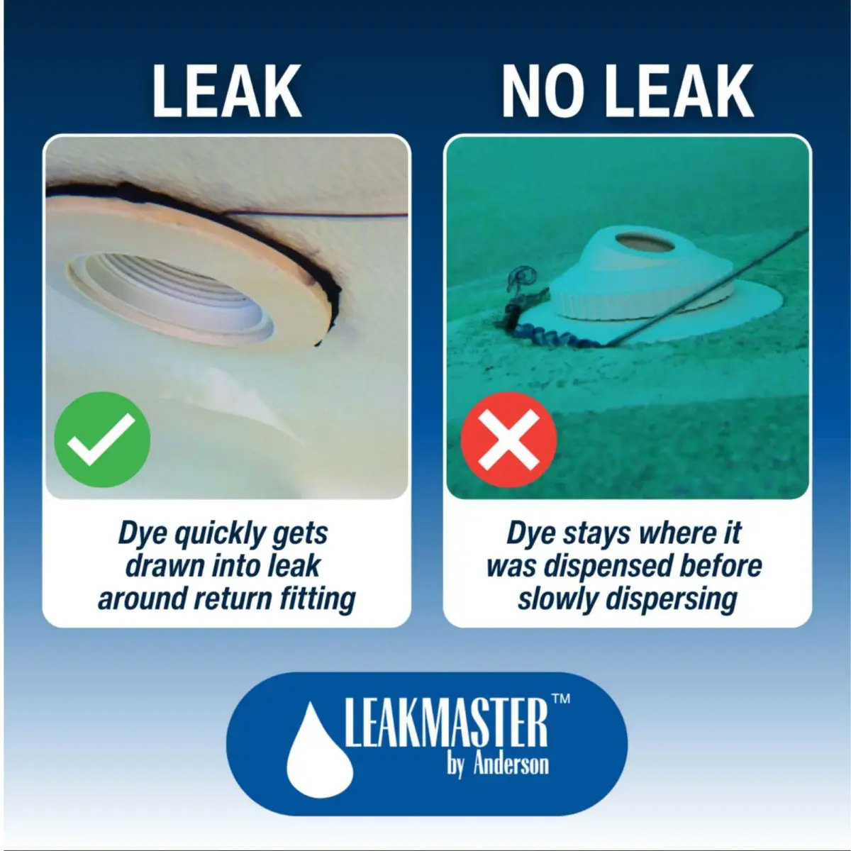 Leakmaster Pool Leak Detection Kit – 8 oz Blue Dye with Reusable Syringe – 492ml (16 fl oz) Total | Professional Water Tracing Tool (2 Pack) - view 4