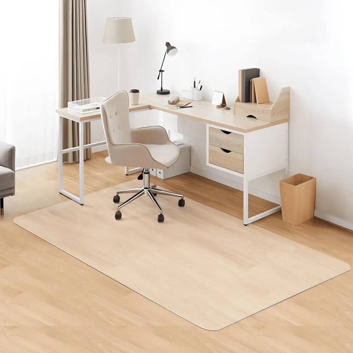 Kuyal Clear Chair Mat for Hardwood Floor 117cm x 183cm (46" x 72") | Protects Floors from Chair Damage - main product image