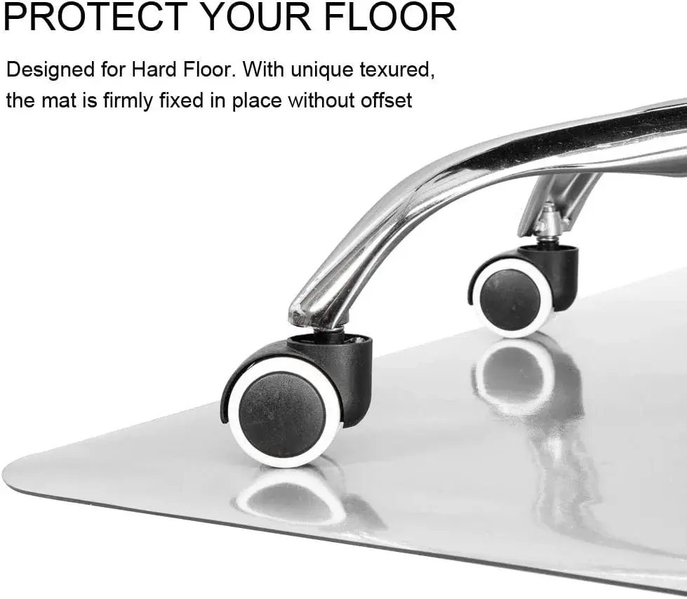 Kuyal Clear Chair Mat for Hardwood Floor 117cm x 183cm (46" x 72") | Protects Floors from Chair Damage - view 4