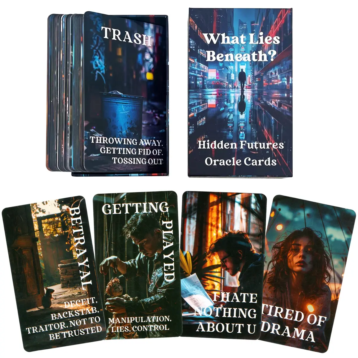 GZXINKE Spill The Beans Oracle Cards 56 Cards (7cm x 12cm) | Revealing Hidden Truths - main product image