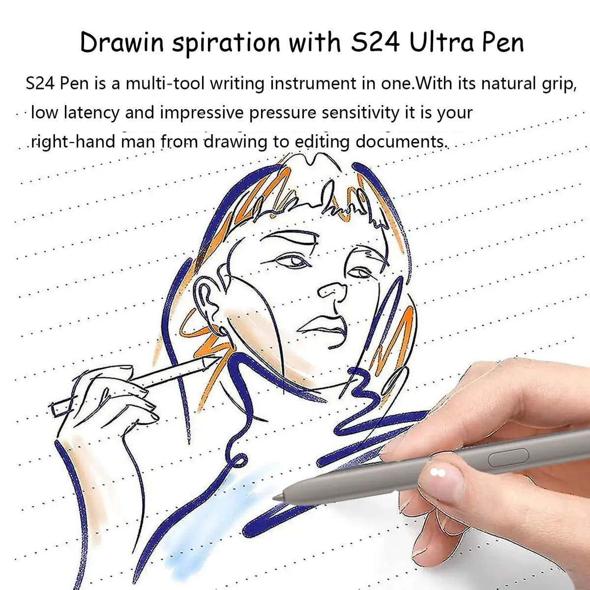 CaoXiong S24 Ultra S Pen Replacement for Samsung Galaxy S24 Ultra Stylus (Light Gray) | Aluminum Stylus Pen for Touch Screens - view 3