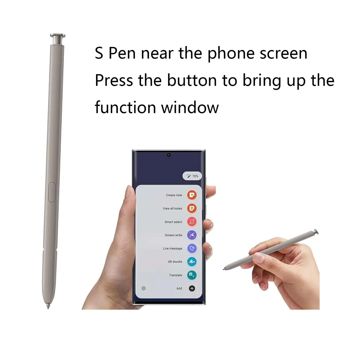 CaoXiong S24 Ultra S Pen Replacement for Samsung Galaxy S24 Ultra Stylus (Light Gray) | Aluminum Stylus Pen for Touch Screens - view 4