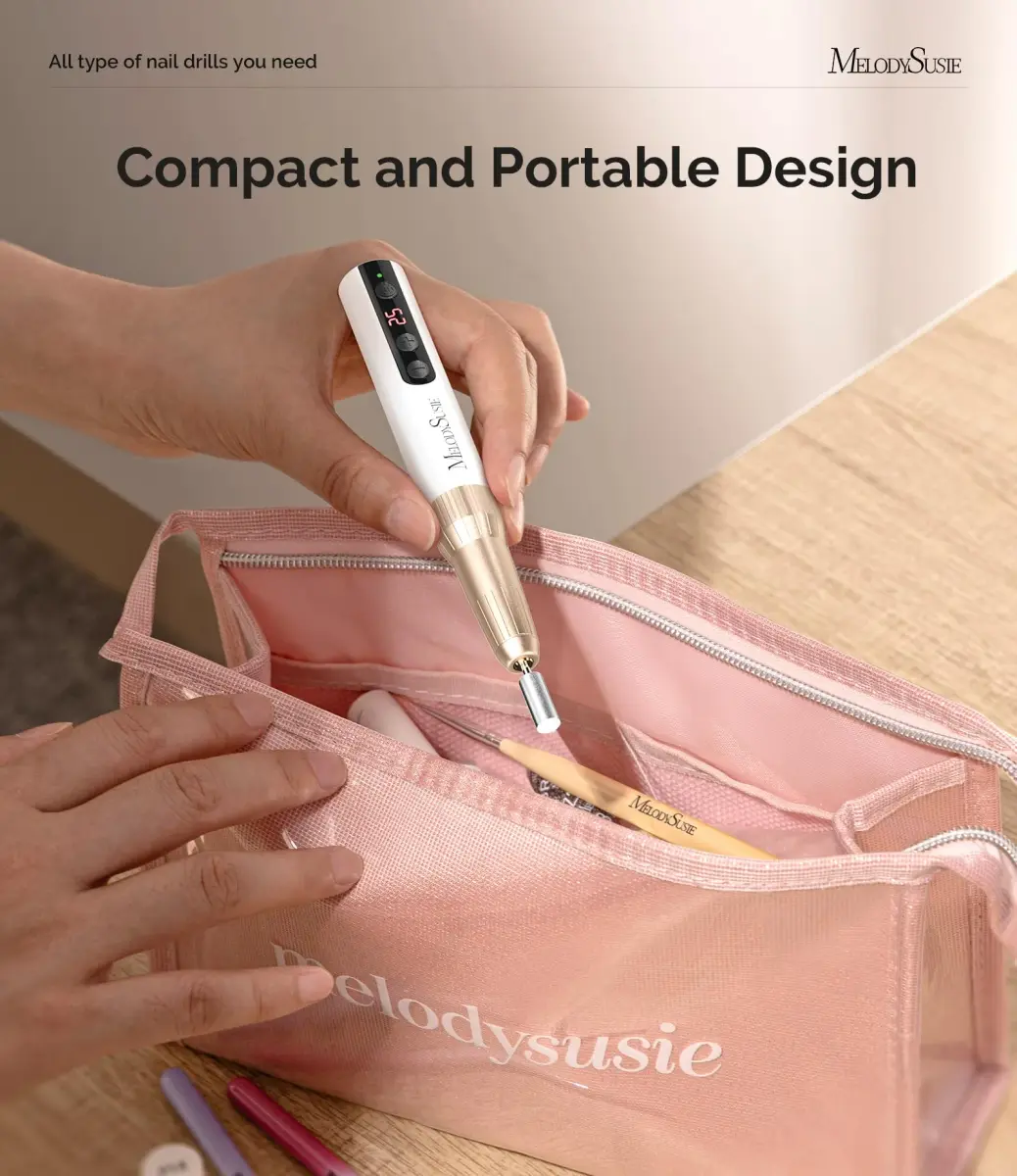 MelodySusie PC180E Cordless Nail Drill 25000RPM | Rechargeable Electric File with LED Display - view 2