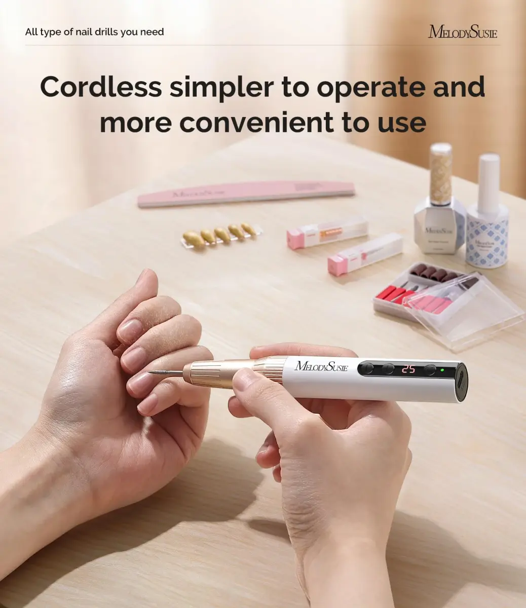 MelodySusie PC180E Cordless Nail Drill 25000RPM | Rechargeable Electric File with LED Display - view 3