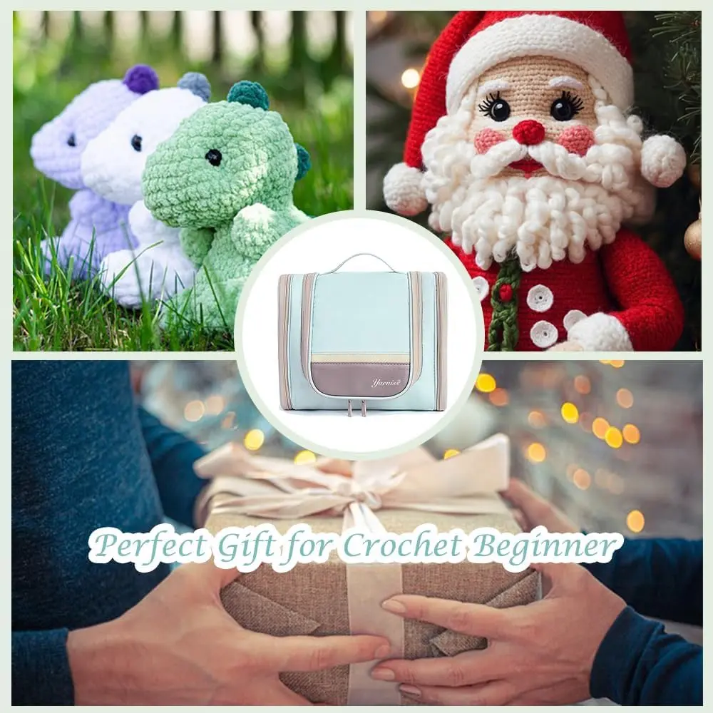 Yarniss Complete Crochet Kit for Beginners with Bag, Mint | 1050 Yards Yarn & Ergonomic Hooks | Learn Crochet with Video Tutorials - view 7