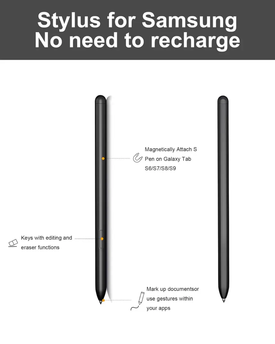 Amtake Replacement S Pen for Samsung Galaxy Tab S6 Lite (Black) | 4096 Pressure Levels - view 4
