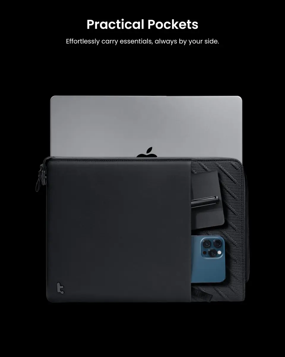 tomtoc Slim Laptop Sleeve for 15-inch MacBook Air M5/A3448 2026, M4/A3241 | Water-Resistant Cordura & Premium Design - view 5