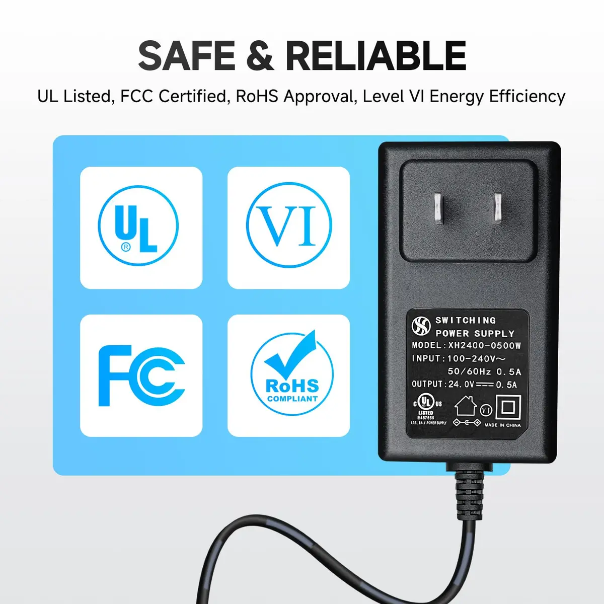 ANLINK 24V 0.5A Power Supply Adapter with 8 Tips | UL Listed for Stable 24V Devices - view 5