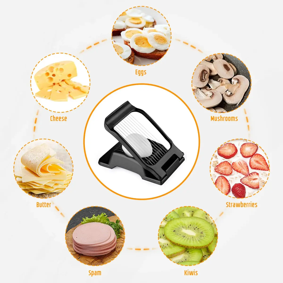 REDSETS Multipurpose Heavy Duty Aluminium Egg Slicer with Stainless Steel Wire | Slices 11 Egg Pieces - view 2
