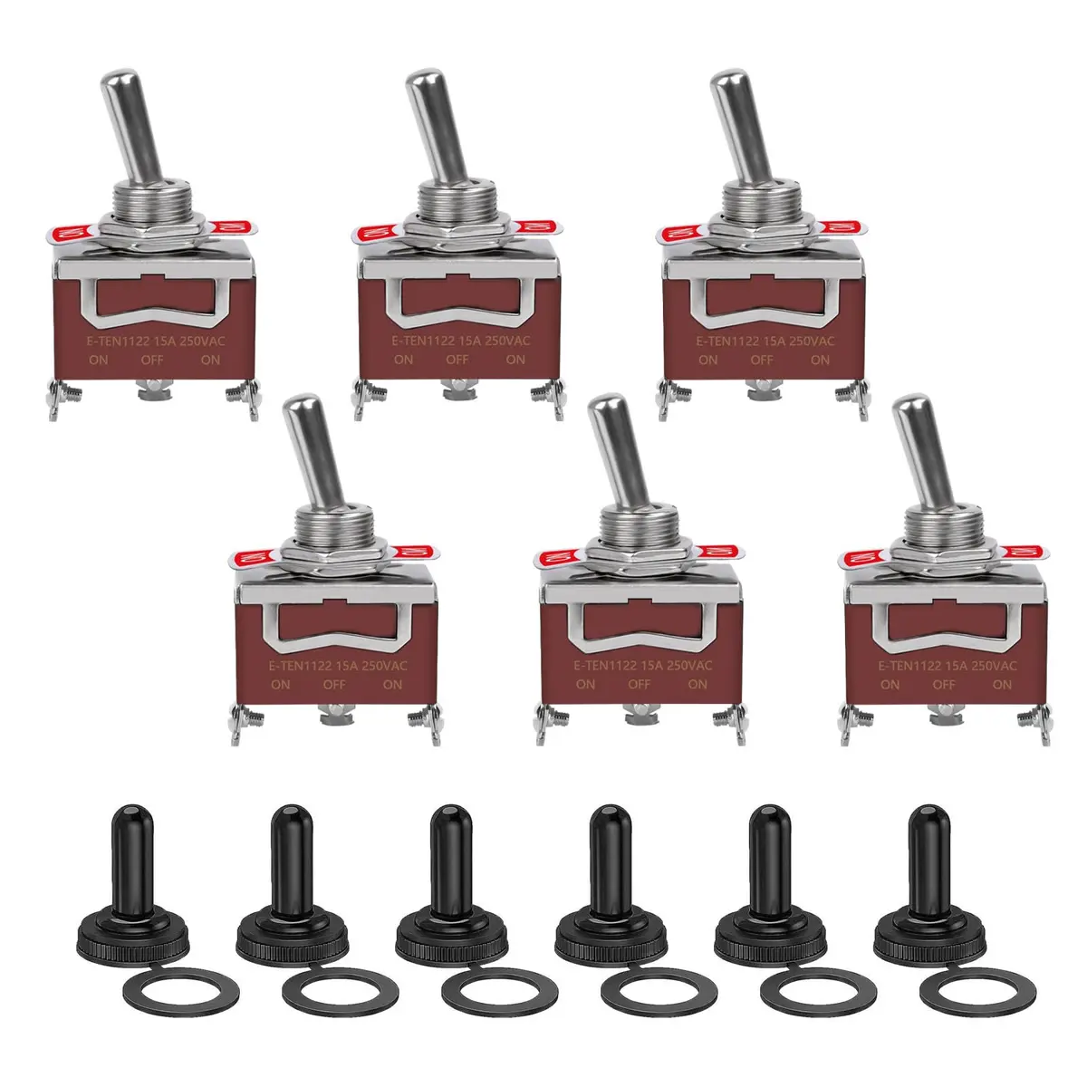 COROTC 6 Pack Toggle Switch 12V DC 30A | Heavy Duty Marine Waterproof SPDT (70-120 chars) - main product image