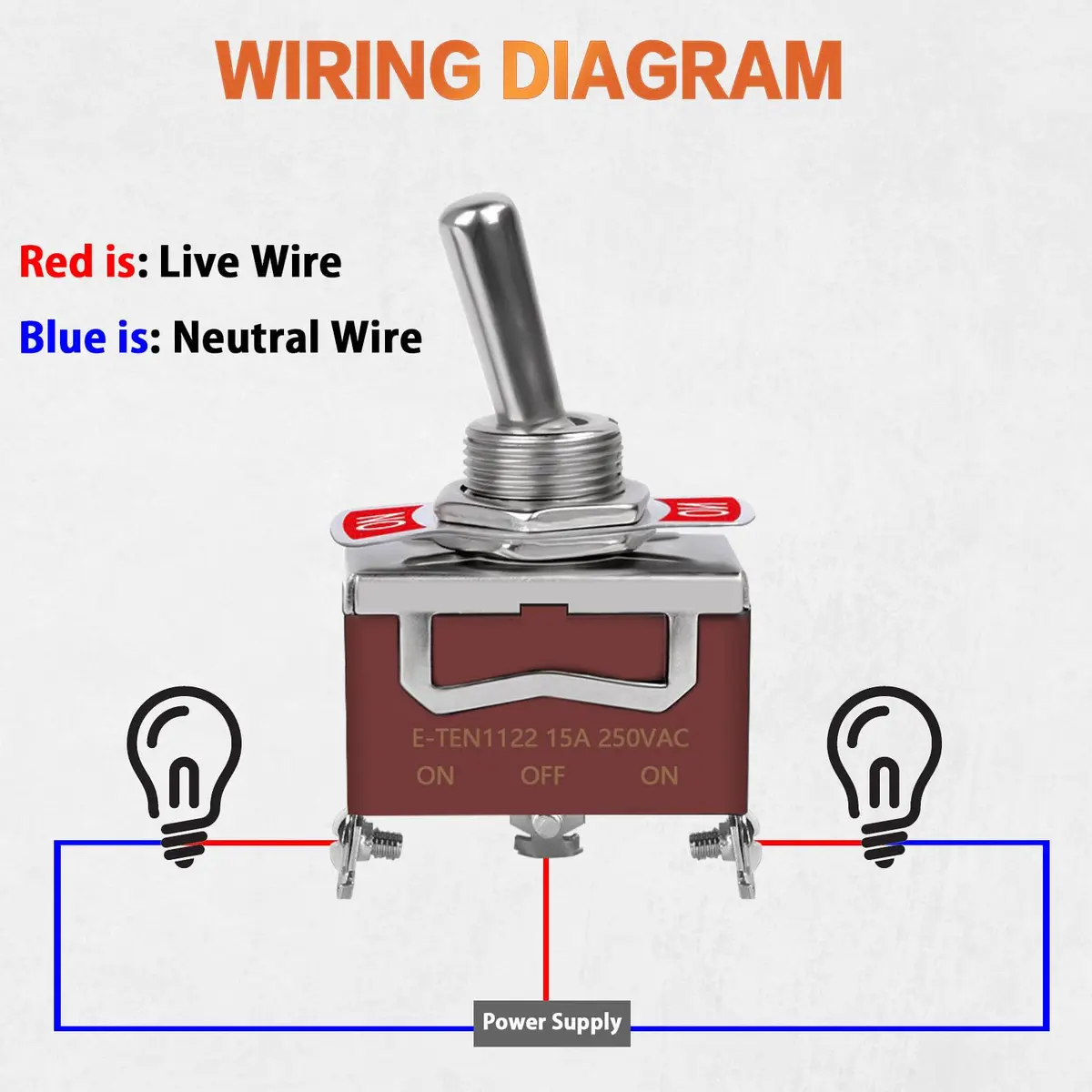 COROTC 6 Pack Toggle Switch 12V DC 30A | Heavy Duty Marine Waterproof SPDT (70-120 chars) - view 6