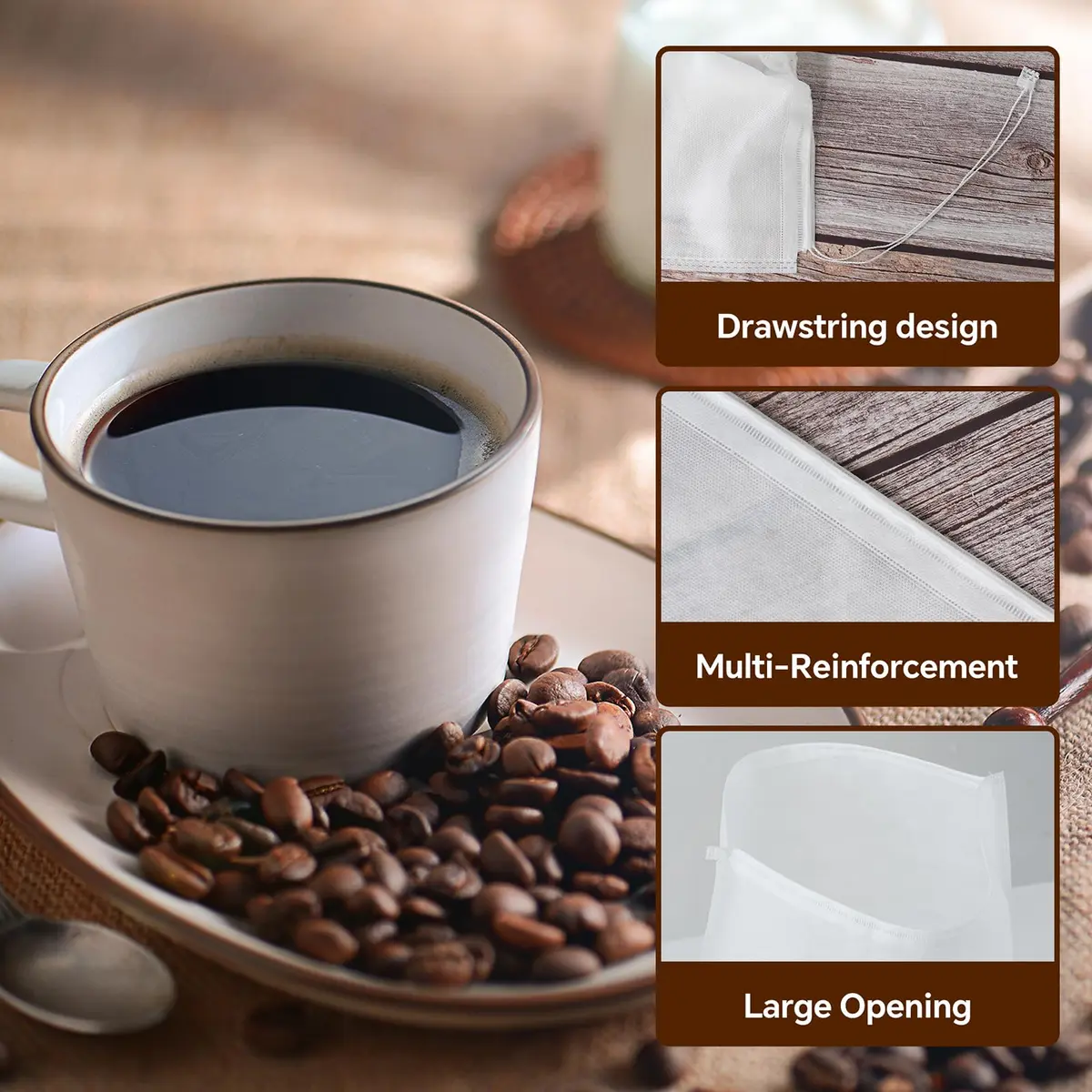 XNXQLFPY Commercial Cold Brew Coffee Filters 50 Pcs (20" x 20") | Brew 5 lbs Coffee - view 5