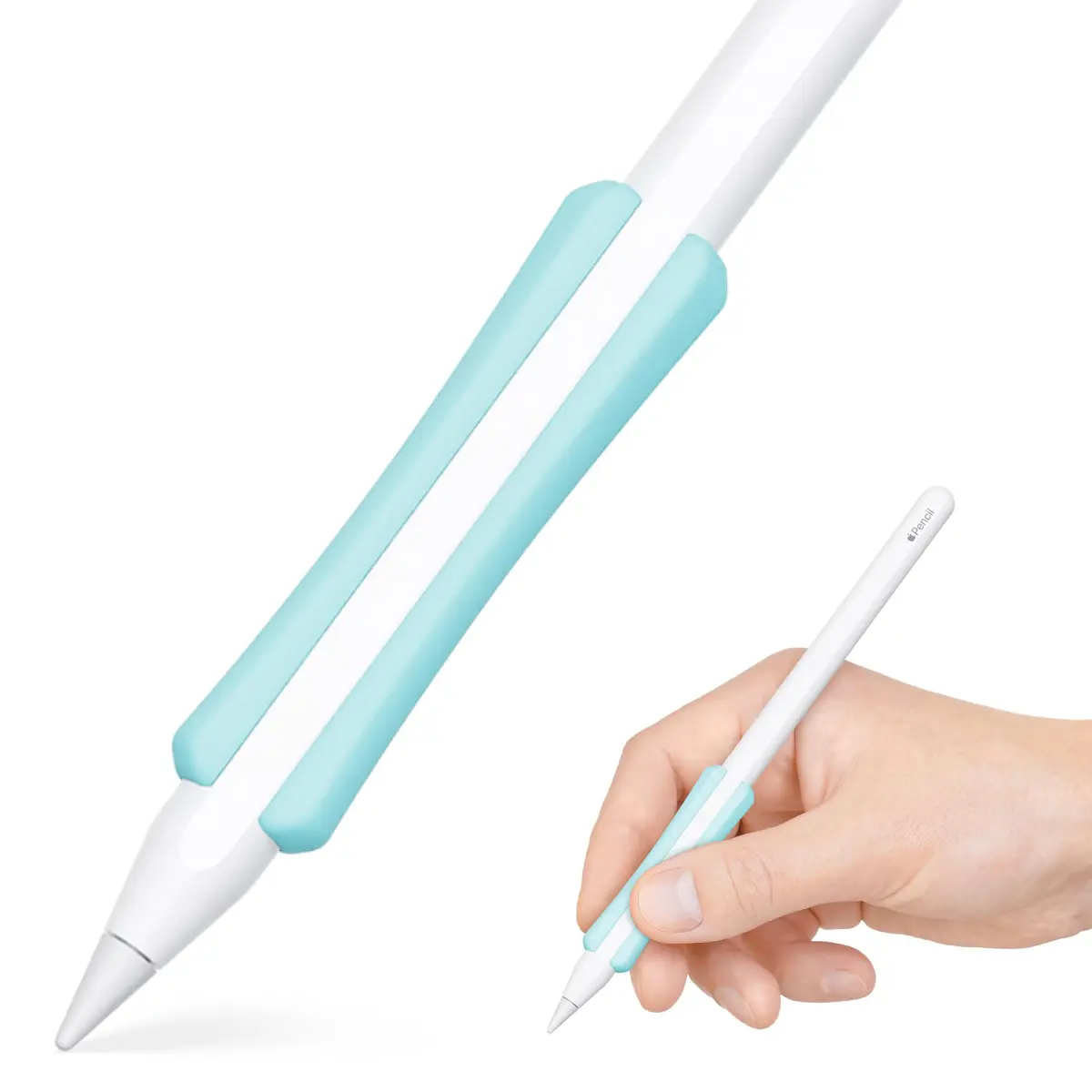 UPPERCASE NimbleGrip Gen 2 Silicone Ergonomic Grip for Apple Pencil 2/Pro/USB-C | Comfortable, Magnetic, Wireless Charging (Mint) - main product image