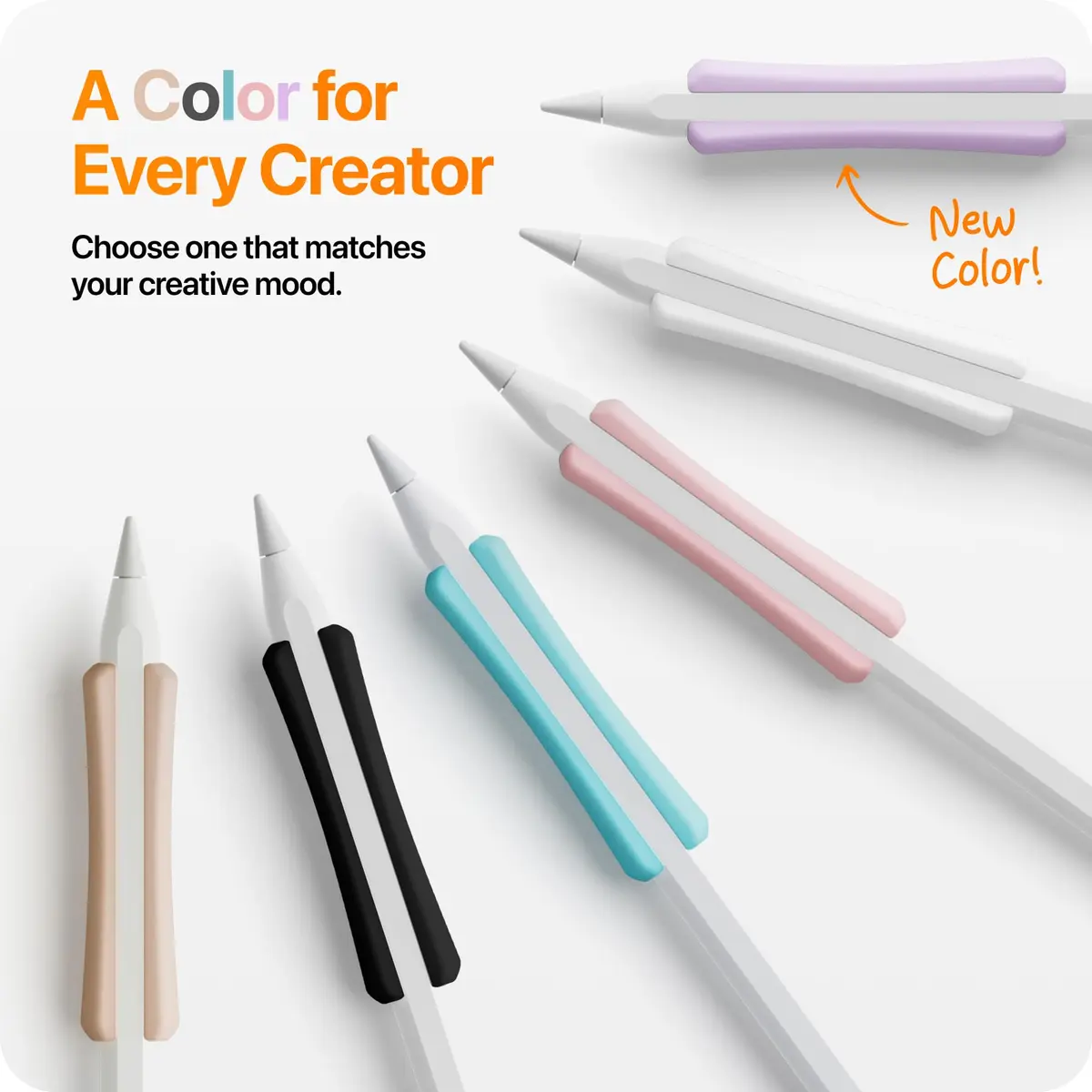 UPPERCASE NimbleGrip Gen 2 Silicone Ergonomic Grip for Apple Pencil 2/Pro/USB-C | Comfortable, Magnetic, Wireless Charging (Mint) - view 5