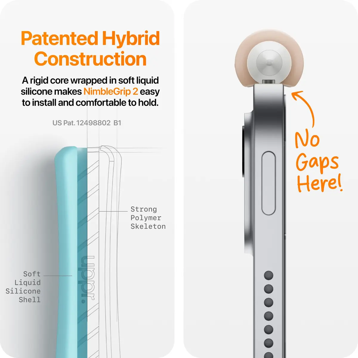 UPPERCASE NimbleGrip Gen 2 Silicone Ergonomic Grip for Apple Pencil 2/Pro/USB-C | Comfortable, Magnetic, Wireless Charging (Mint) - view 3
