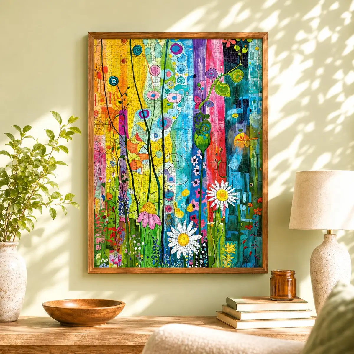 Cross & Glory City Garden Rainbow Retreat 1000-Piece Puzzle | Vibrant Urban & Floral Scene - view 3