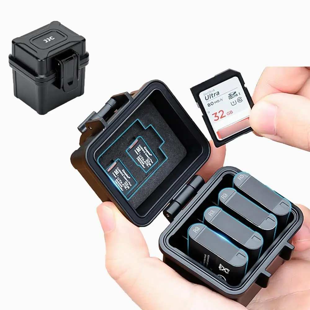 JJC Battery & SD Card Case Water-Resistant Shockproof Storage Box for Lithium Batteries & Memory Cards - main product image