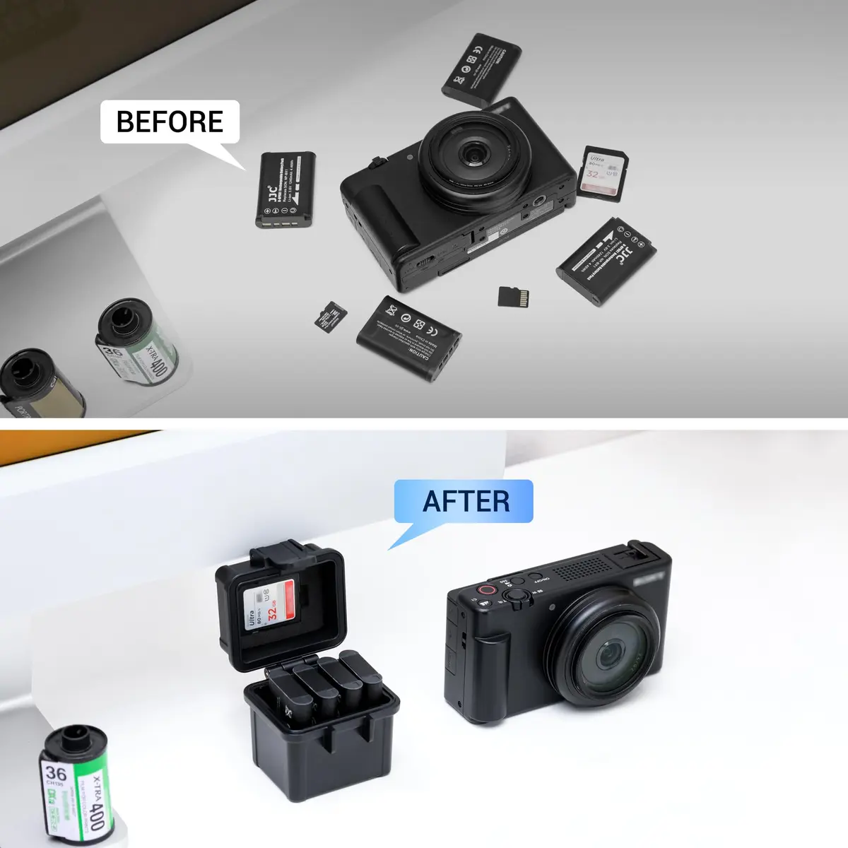 JJC Battery & SD Card Case Water-Resistant Shockproof Storage Box for Lithium Batteries & Memory Cards - view 7