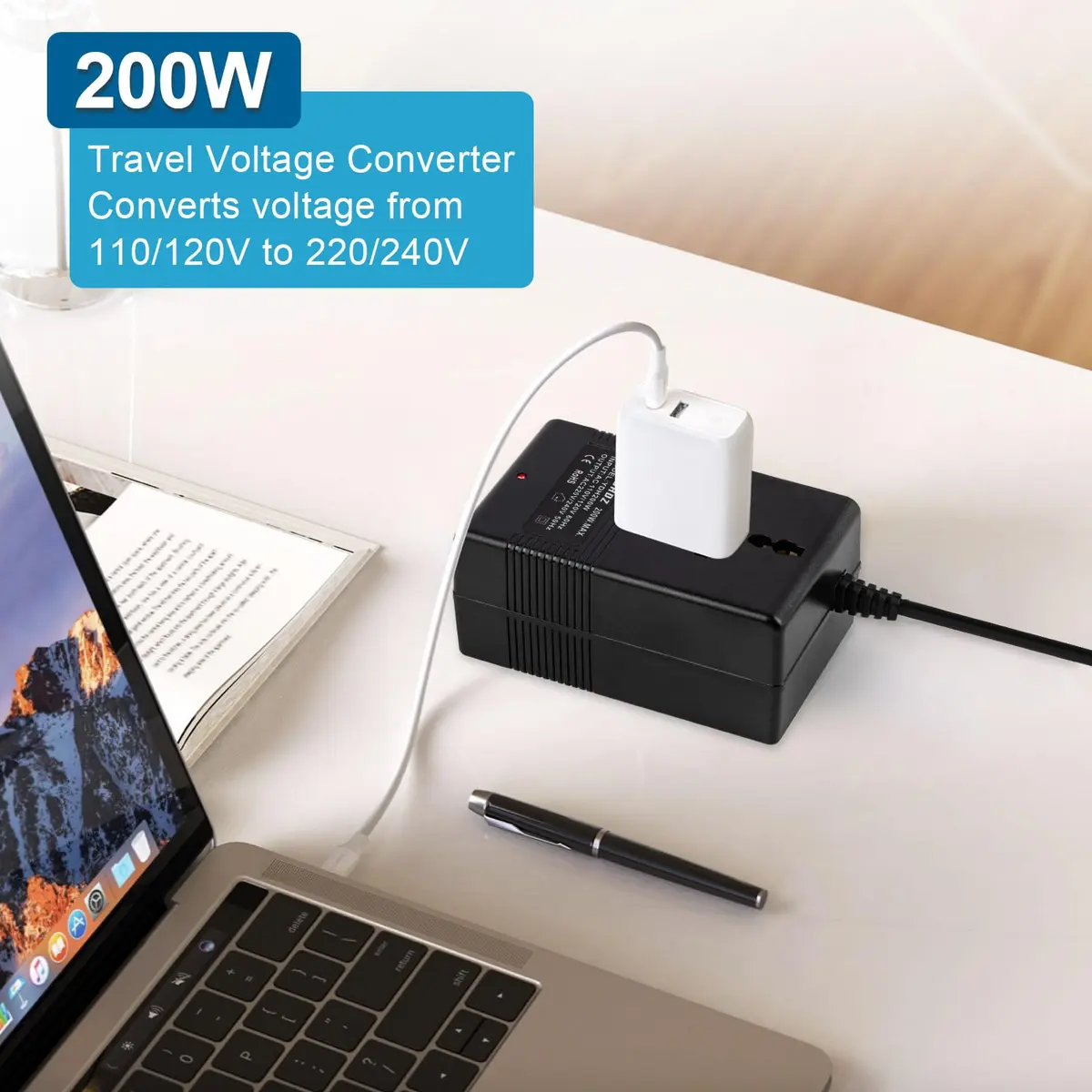 autotron 200W Voltage Transformer Power Converter 110V to 220V | ETL Certified - view 6