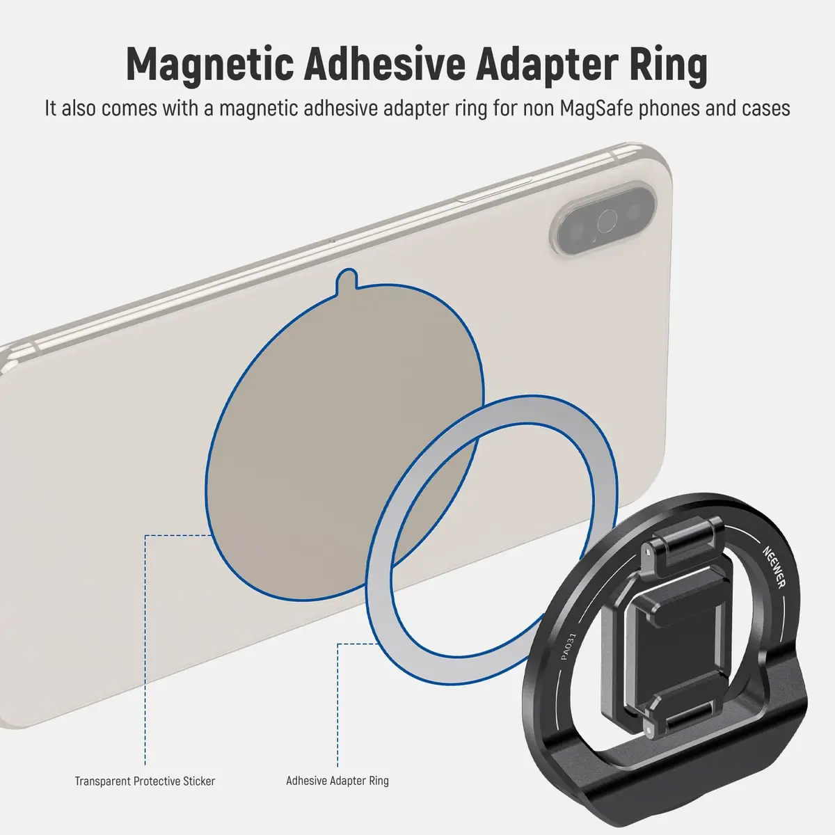 NEEWER Foldable Continuity Camera Mount with Cold Shoe for MagSafe iPhone 15 Pro Max 14 13 12 MacBook Air 13" M1, MacBook Air 2018-2020, MacBook Pro 13" M1/M2, PA031 | Compact, Foldable Video Accessory - view 6