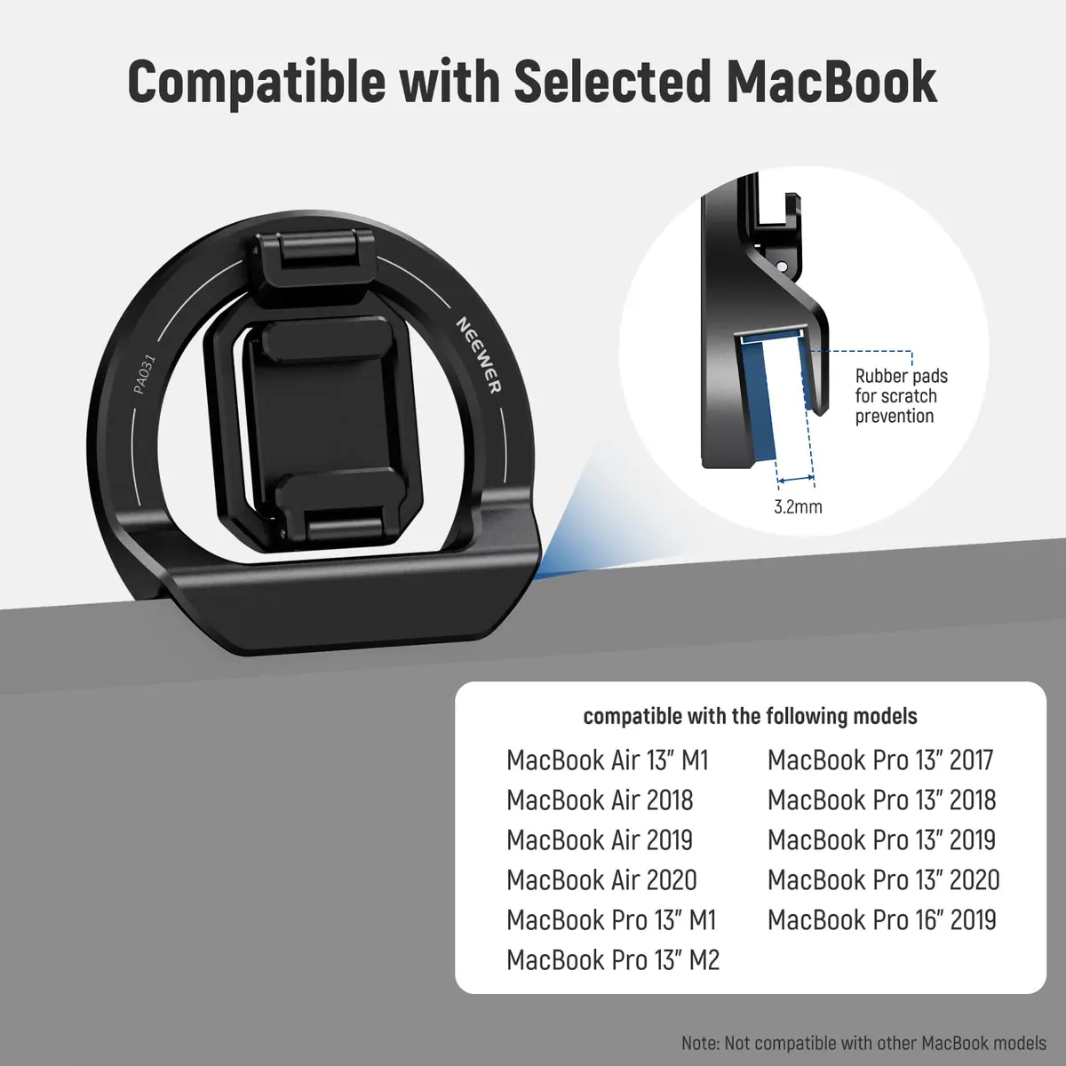 NEEWER Foldable Continuity Camera Mount with Cold Shoe for MagSafe iPhone 15 Pro Max 14 13 12 MacBook Air 13" M1, MacBook Air 2018-2020, MacBook Pro 13" M1/M2, PA031 | Compact, Foldable Video Accessory - view 2