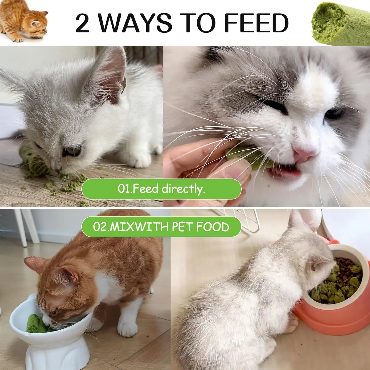 HavenJanny Cat Grass Teething Stick with Chicken 50g (1.76 oz) | Hairball Control & Dental Health - view 8