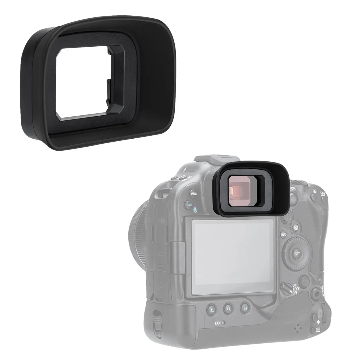 KIWIFOTOS ER-H Long Eyecup Eyepiece Viewfinder for Canon EOS R3 Camera | Blocks Stray Light for Clearer Views - main product image