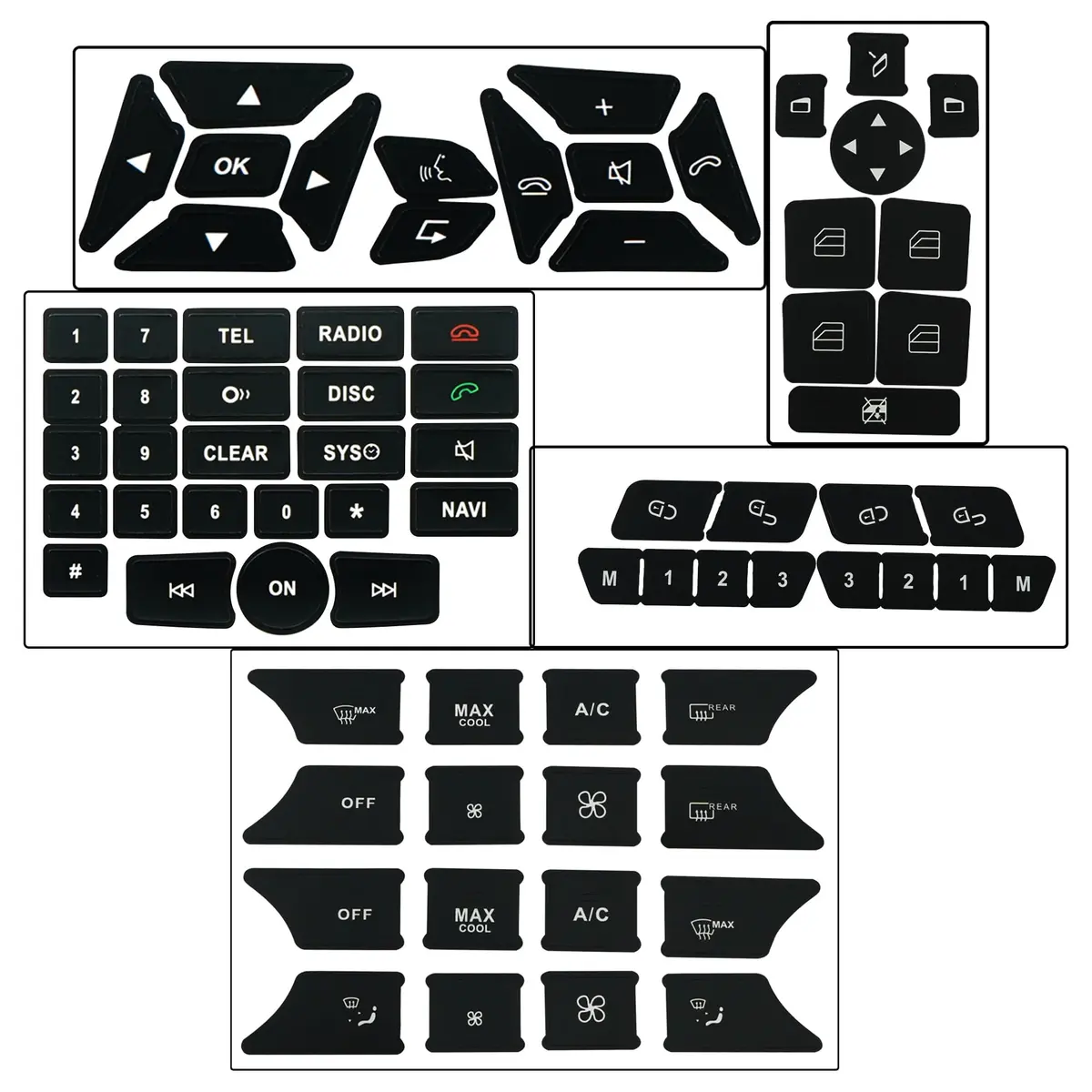 runfider Car Interior Stickers Decals for Mercedes Benz W176 W246 W204 W212 W218 R172 R231 | High-Quality Vinyl Repair Kit - main product image