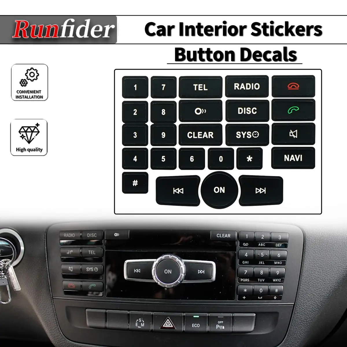 runfider Car Interior Stickers Decals for Mercedes Benz W176 W246 W204 W212 W218 R172 R231 | High-Quality Vinyl Repair Kit - view 2