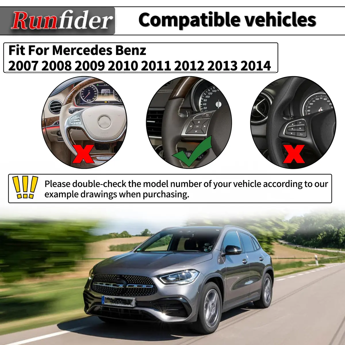 runfider Car Interior Stickers Decals for Mercedes Benz W176 W246 W204 W212 W218 R172 R231 | High-Quality Vinyl Repair Kit - view 4