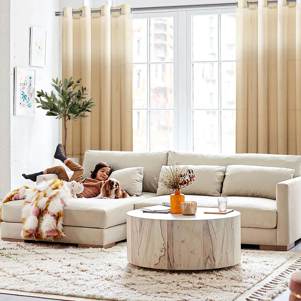 DWCN Taupe Ombre Sheer Curtains 96 Inches Long | Elegant Light Diffusion for Living Room - view 4