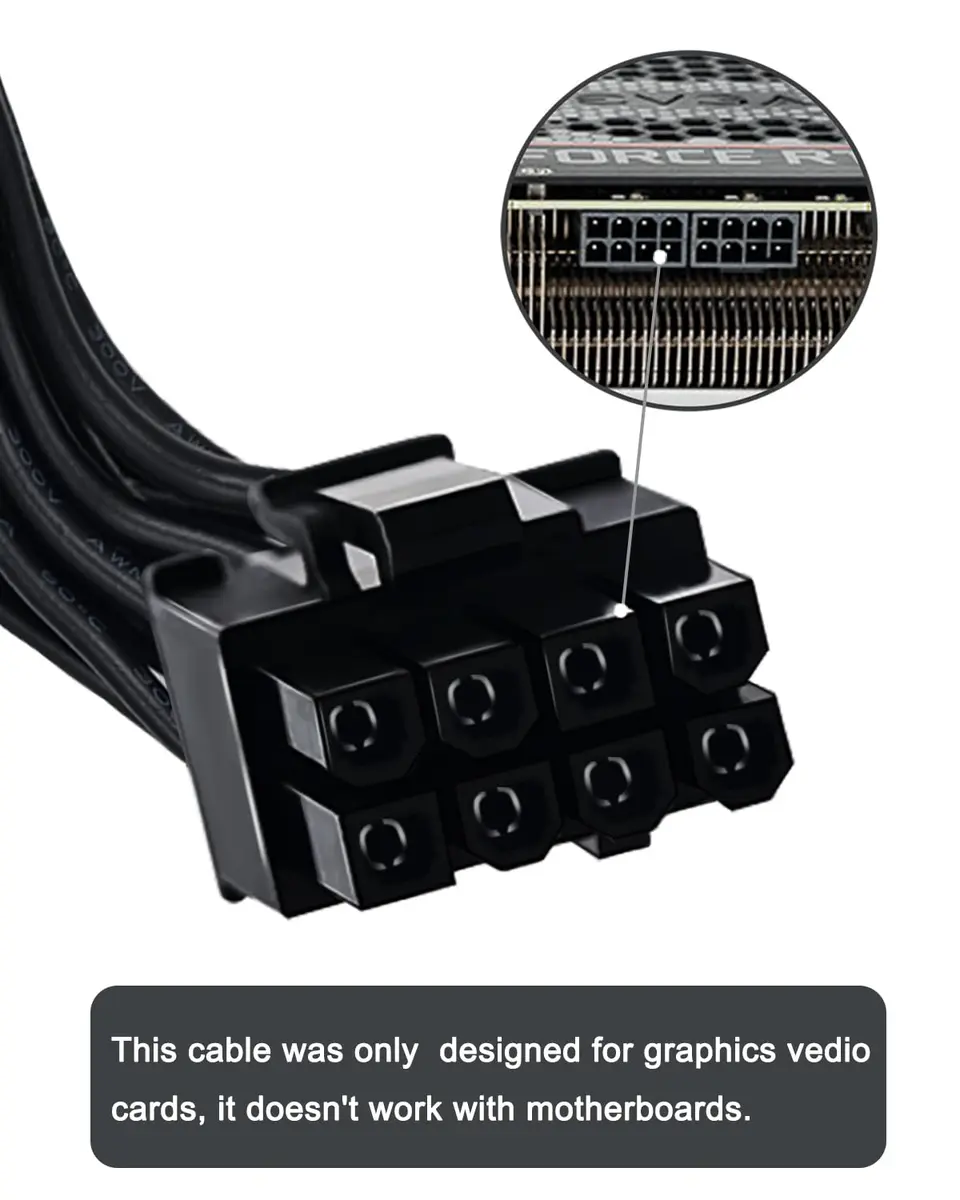 COMeap PCIe Power Cable for EVGA 8 Pin to Dual 8 Pin (6+2) 25-inch | GPU Power Extension - view 6
