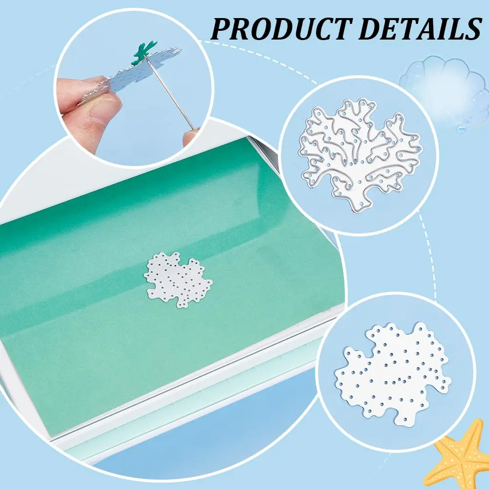 INFUNLY Ocean Theme Metal Cutting Dies Set 2PCS 19.8cm x 11.3cm | Sea Animal Die Cuts for Card Making - view 4