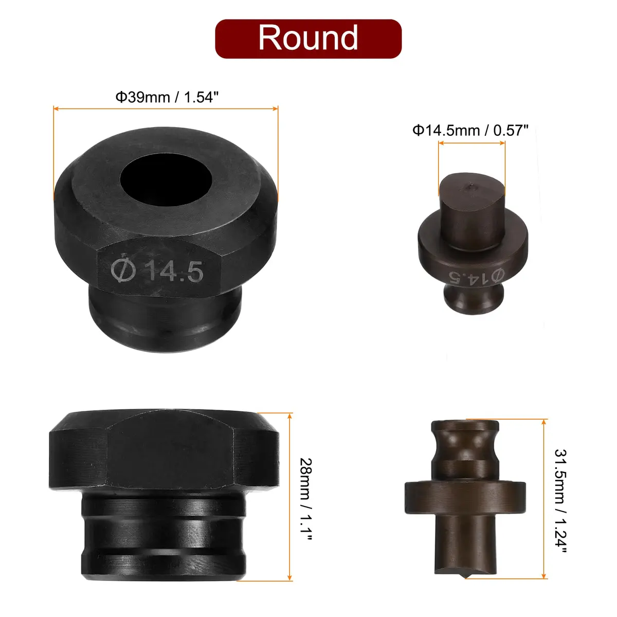 HARFINGTON Hydraulic Hole Punch Die 14.5mm | Precise Round Hole for Power & Hand Tools - view 2