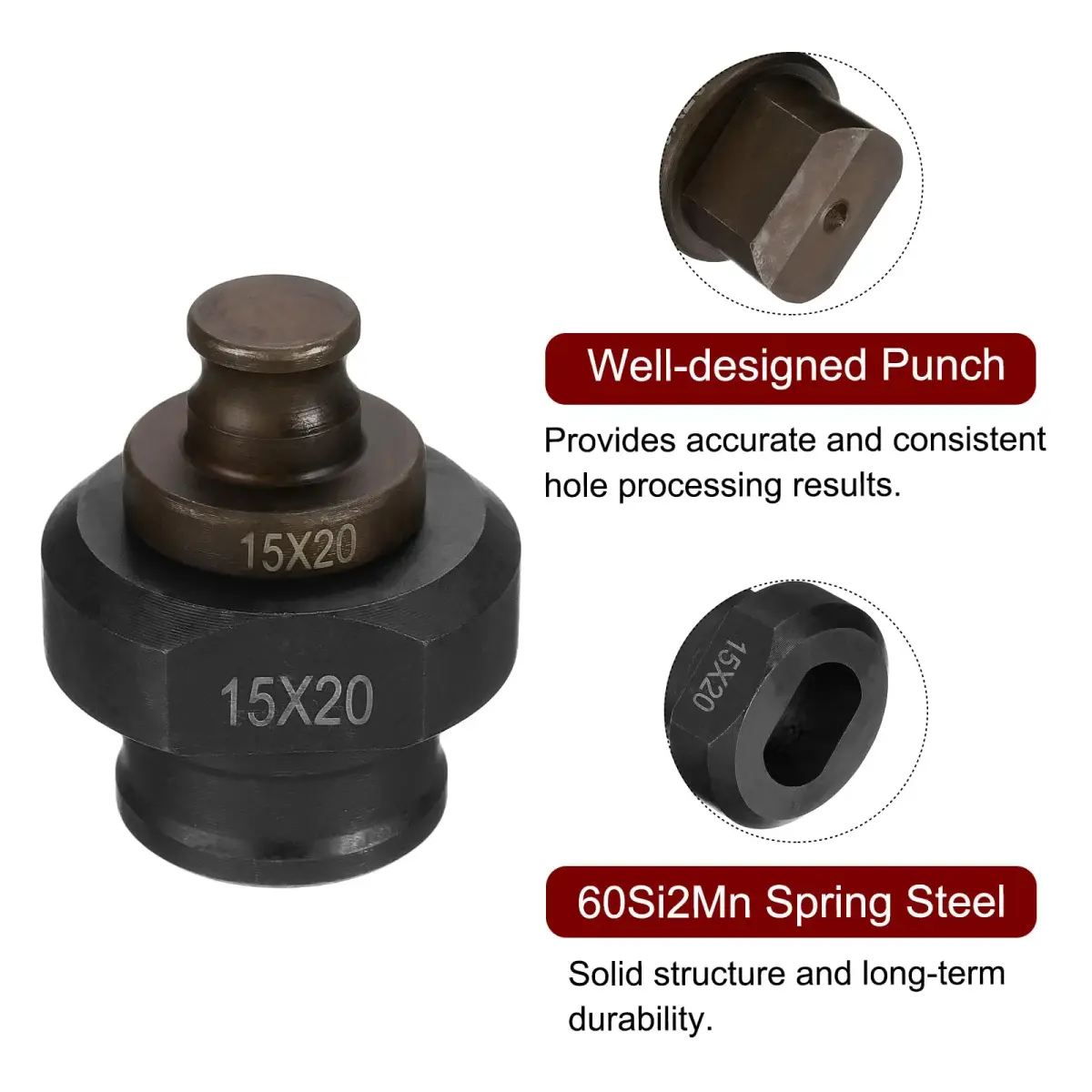 HARFINGTON Hydraulic Hole Punch Die 15x20mm Oval Hole Electric Hydraulic Punching Kit | Precise Slotted Holes for Angle Steel - view 4