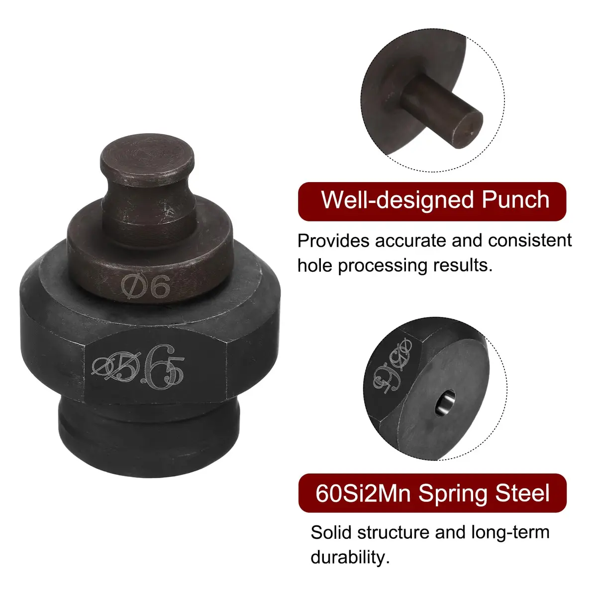 HARFINGTON Hydraulic Hole Punch Die 6mm | Precise Round Hole Electric Punching Kit for MHP-20 JP-20 Machine - view 4