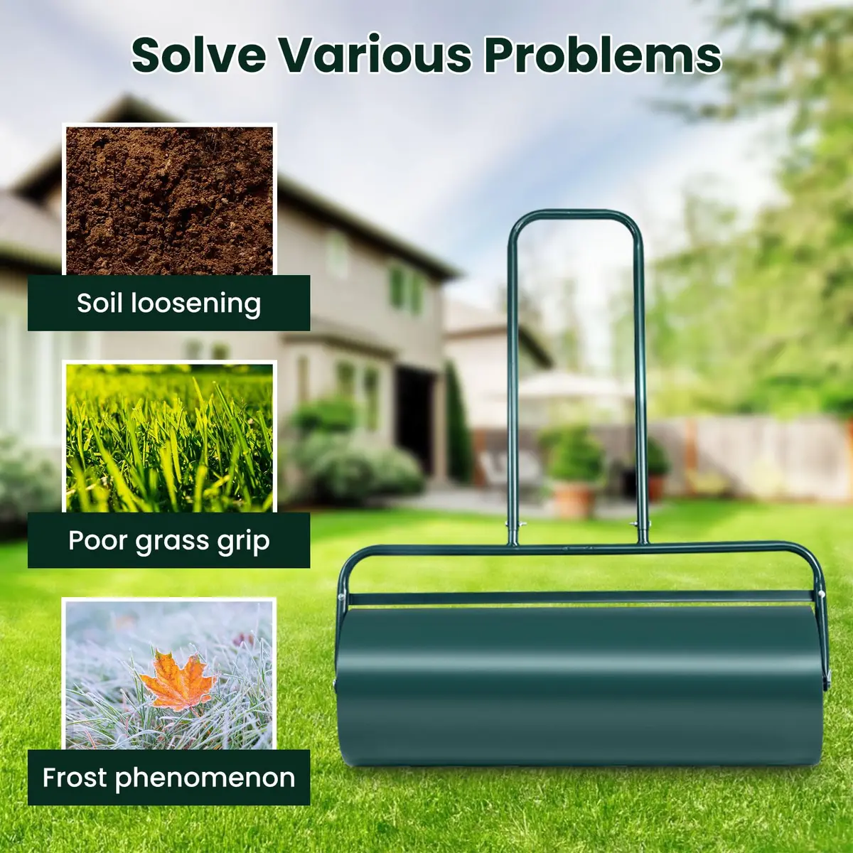 ARNOT Lawn Roller 12x36-Inch | Heavy-Duty Water/Sand Filled Garden Drum for Lawn & Yard - view 6