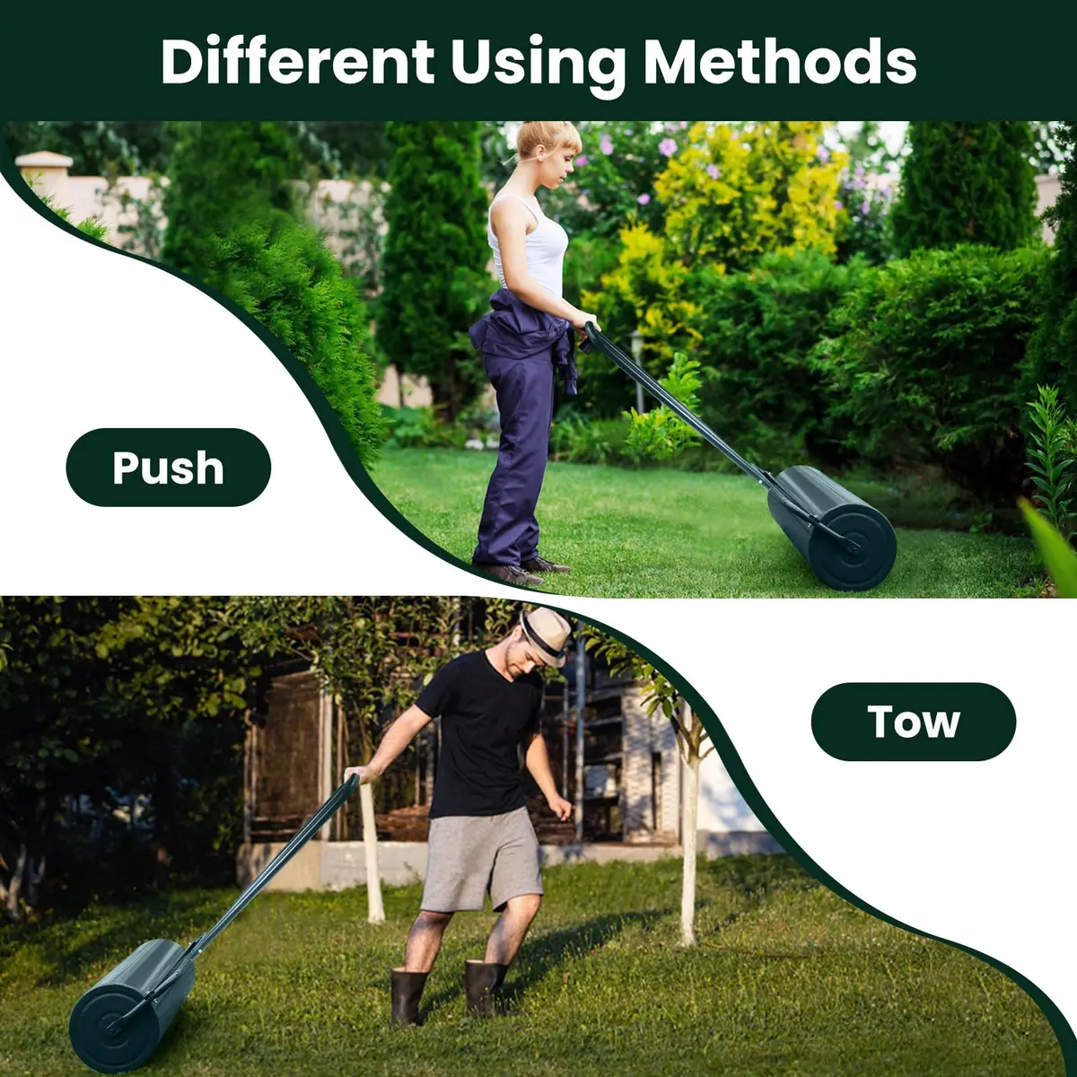 ARNOT Lawn Roller 12x36-Inch | Heavy-Duty Water/Sand Filled Garden Drum for Lawn & Yard - view 4
