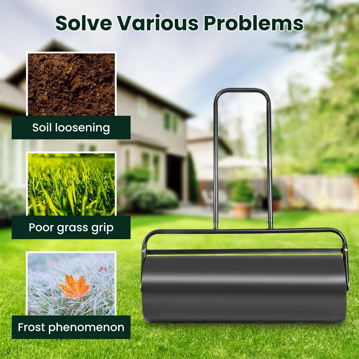 ARNOT Lawn Roller 12x36-Inch | Heavy-Duty Water/Sand Filled Garden Drum for Lawn & Yard - view 6