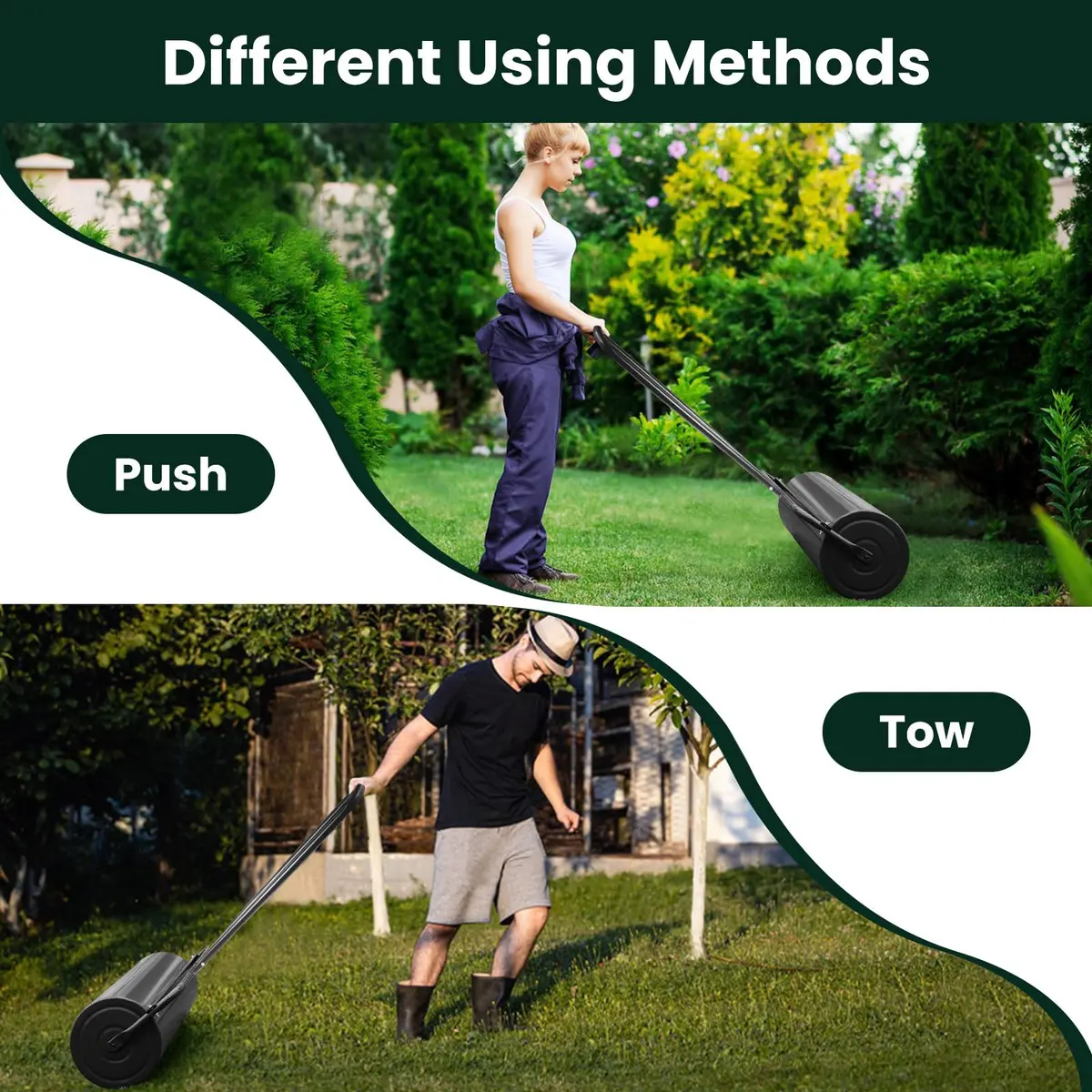ARNOT Lawn Roller 12x36-Inch | Heavy-Duty Water/Sand Filled Garden Drum for Lawn & Yard - view 4
